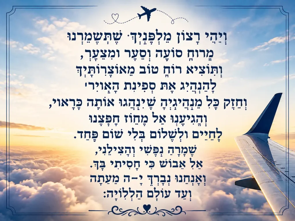 תוספת לספרדים ואשכנזים לנוסח ברכת הדרך לטיסה