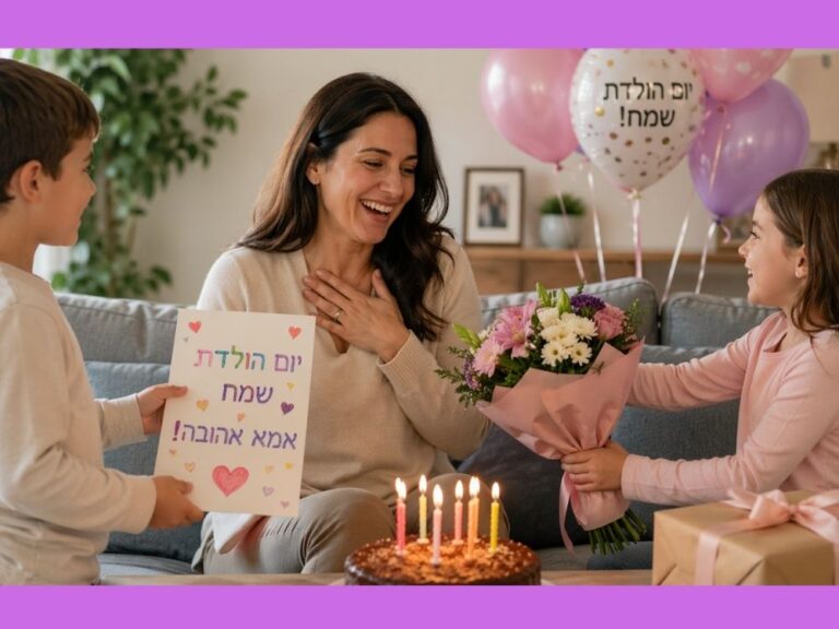 ילדים מברכים את אמא ליום הולדת